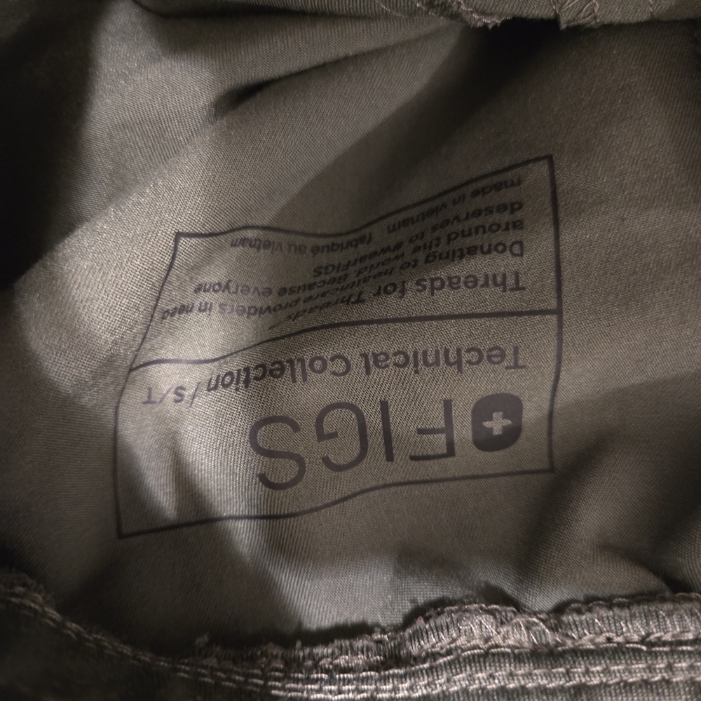 Figs Olive Jogger Pants with Orange Drawstring - Picture 3 of 3